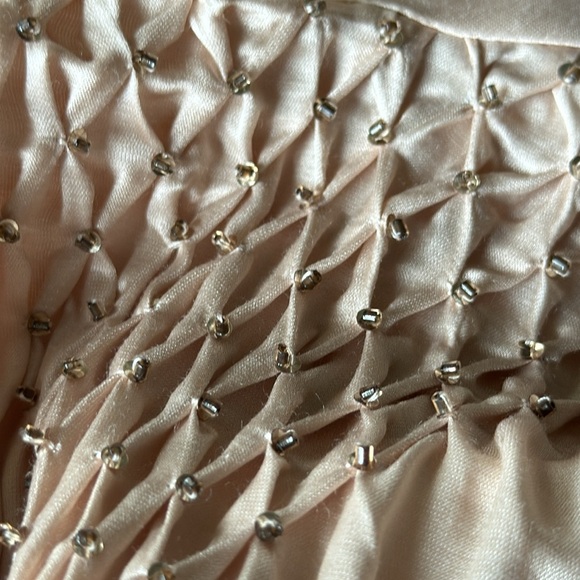 Taylor Silk Satin Beaded Tie Front Blouse Long Sleeve - Picture 11 of 16